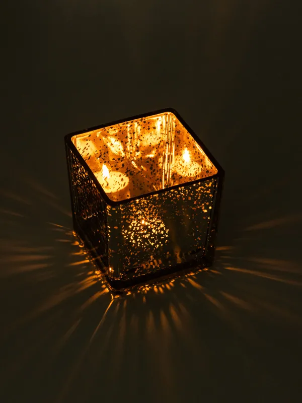 Шам ұстағыш, 10 см, шай шамына арналған, шыны, қоңыр-күміс, Жылқылар, Horses art, image-5