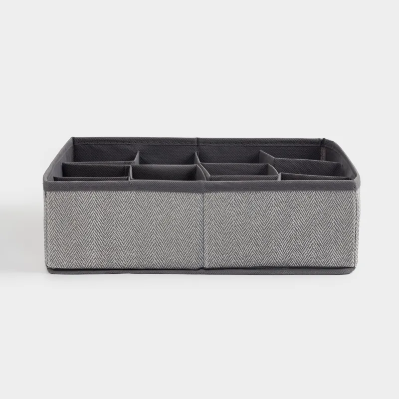 Жәшіктерге арналған ұйымдастырушы-бөлгіш, 32х24 см, 12 бөлім, тоқыма, сұр, Pedant new, image-3