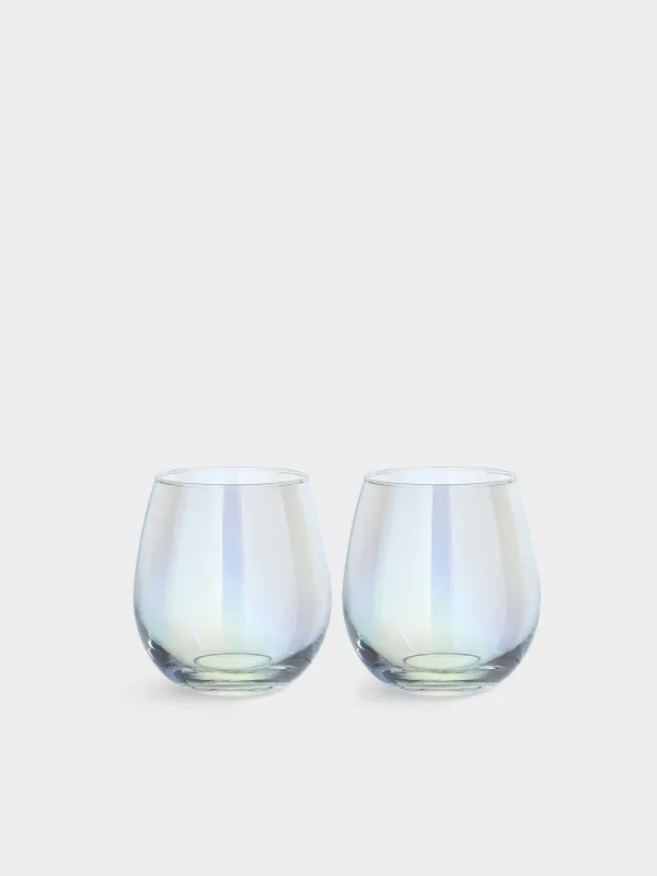 Стақан, 9 см, 350 мл, 2 дана, шыны, інжу-маржан, Floyd polar, image-0