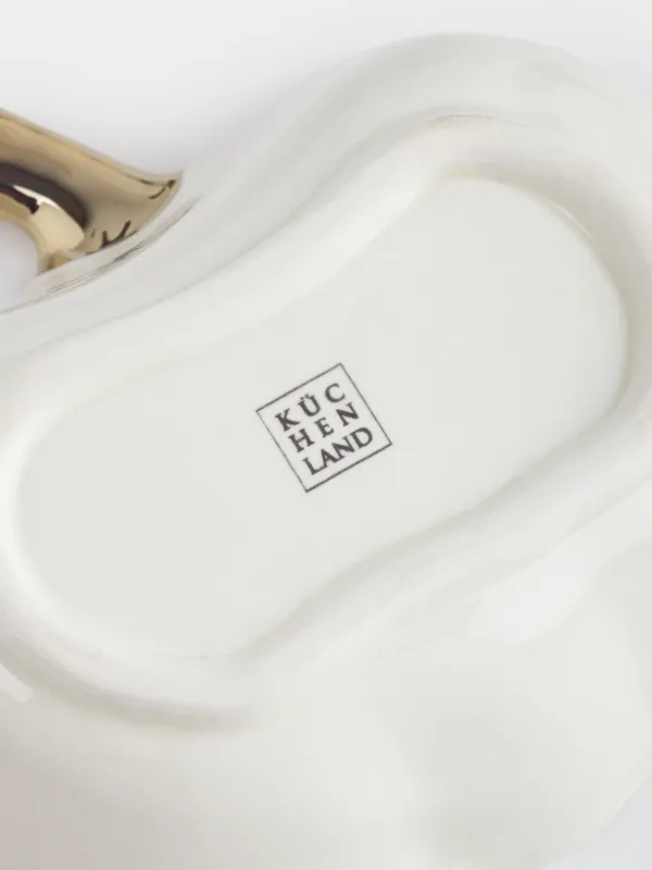 Кесе, 15х5 см, керамика, сүт алтын түстес, Асқабақ, Golden glow, image-4