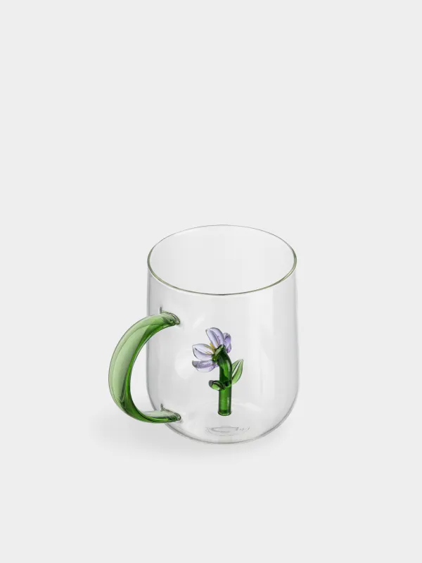 Саптыаяқ, 450 мл, шыны Б, жасыл тұтқа, Гүл, Shape, image-2