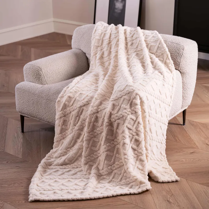 Жамылғы, 130х170 см, шерпа, сұр, Өрілген шаш, Sherpa