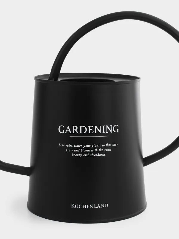 Лейка, 2 л, металл, черная, Gardening, image-3