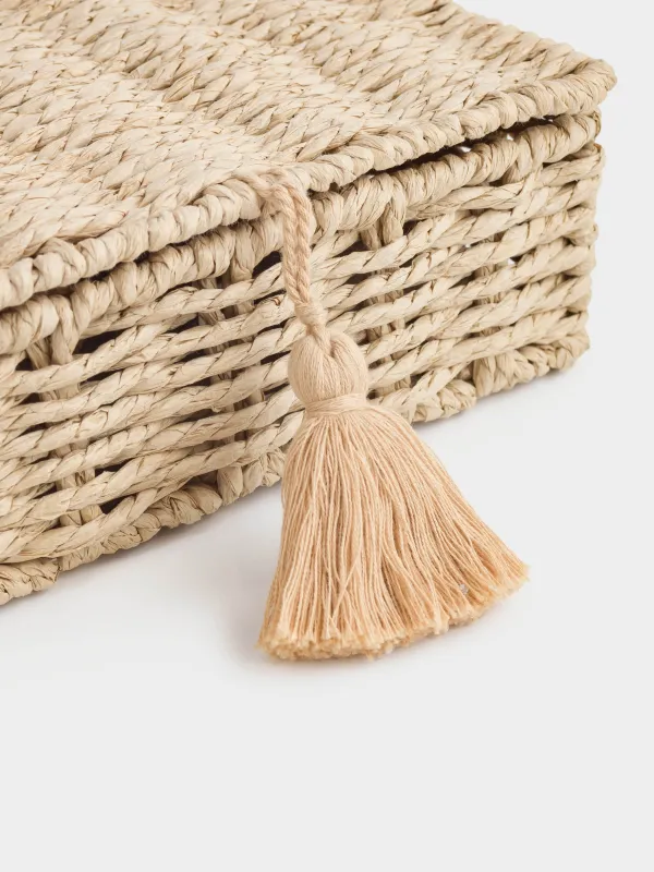 Коробка для чая, 21х16 см, 6 отд, плетеная, целлюлоза/металл, прямоугольная, Braided, image-5