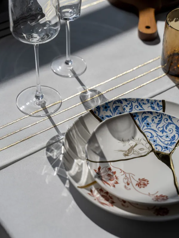 Үстел төсеніші, 40х160 см, полиэстер, ақ, Сызықтар, Trim gold, image-5