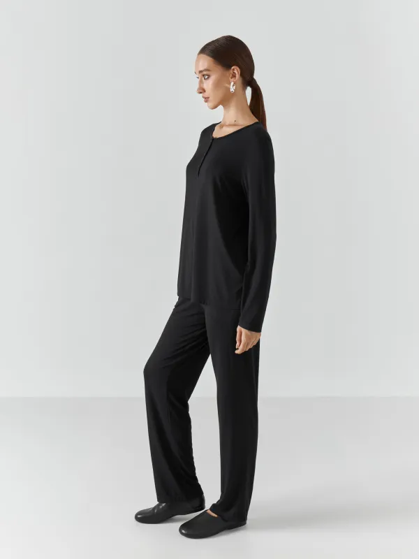 Әйелдерге арналған лонгслив, үйге арналған, өлшемі M, вискоза/спандекс, сұр-қоңыр, Kelsey, image-3