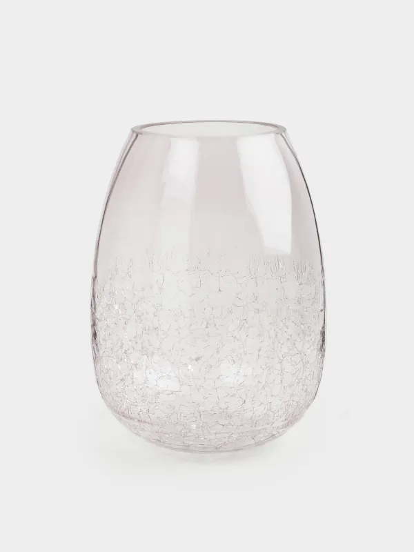 Ваза для цветов, 25 см, стекло, фиолетовая, Кракелюр, Ice, image-0