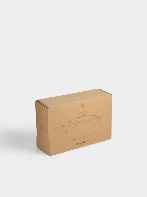 Кастрюля, 20 см, 2,6 л, с крышкой, с покрытием, алюминий, бежевая, Sincerity, image-5