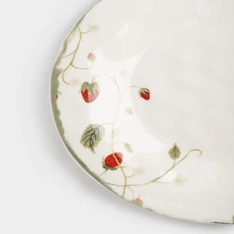 Түскі ас тәрелкесі, 28 см, керамика, ақ, Құлпынай, Strawberry crumple, image-2