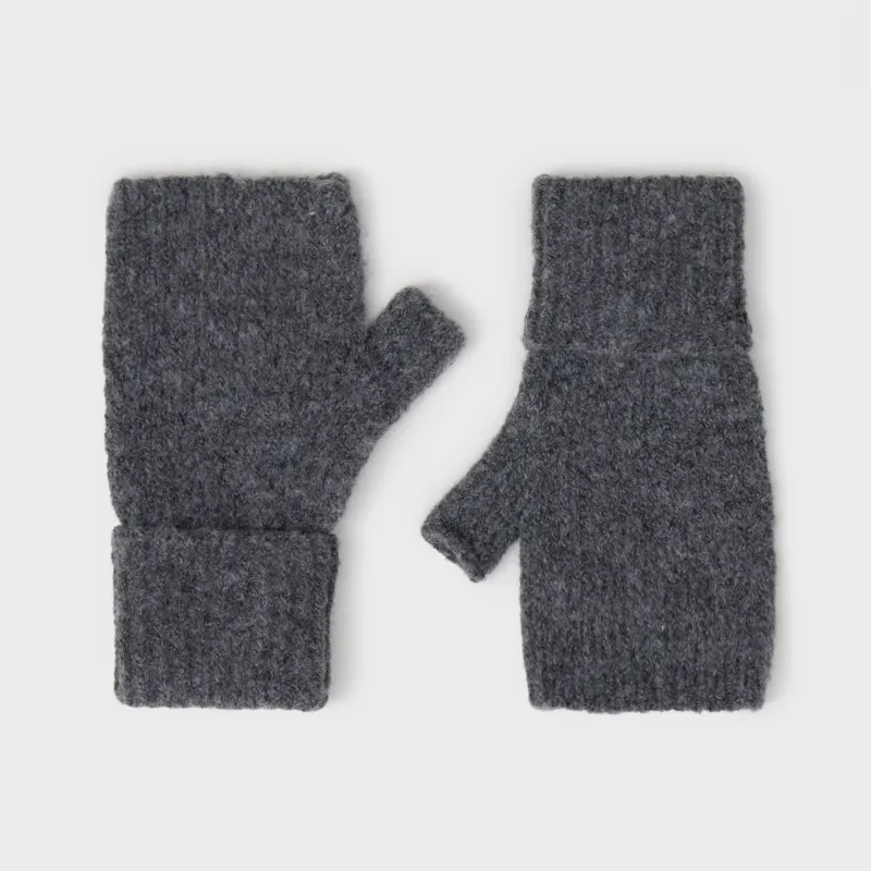 Әйелдер қолғаптары, бірыңғай өлшем, акрил/полиэстер, сұр, Knitting fuzz