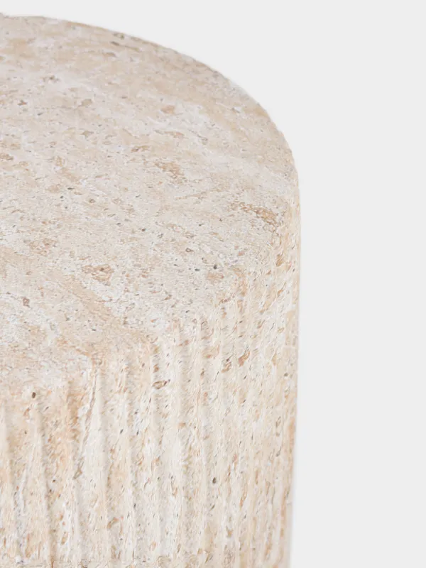 Кофе үстелі, 47х34 см, магний/шыны талшық, дөңгелек, сарғылт-қоңыр, Antic, image-3