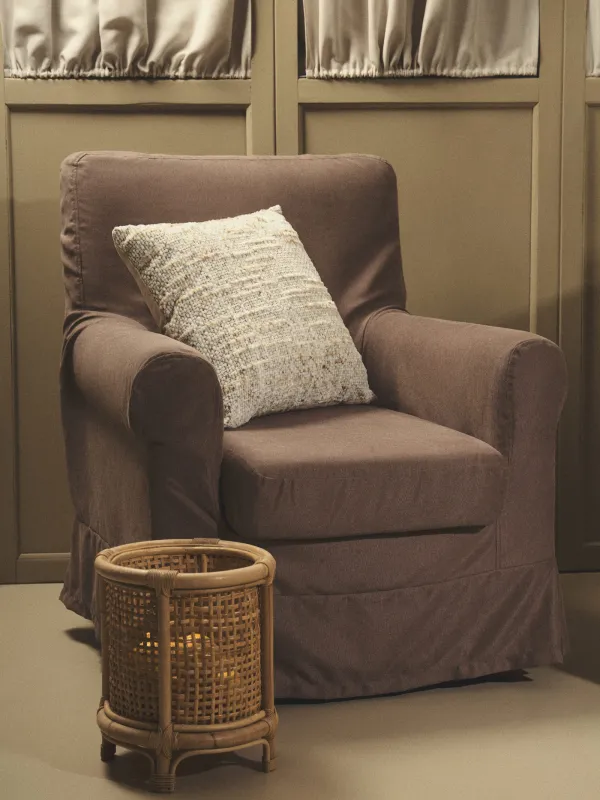 Подушка декоративная, 45х45 см, вельвет, бежевая, Nordkap, image-8