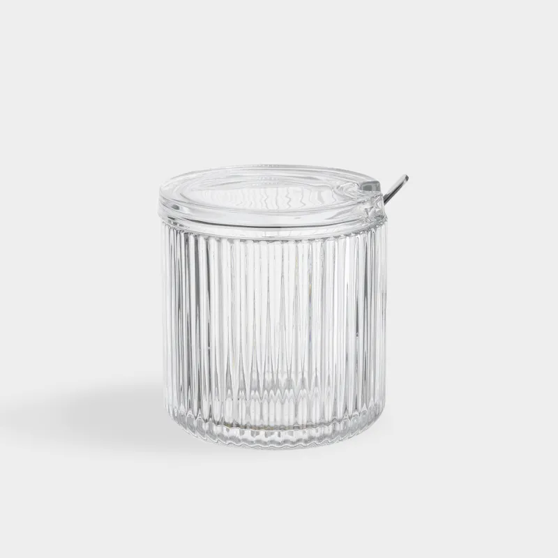 Сахарница, 10 см, 390 мл, с ложкой, стекло Р/сталь, Ribby