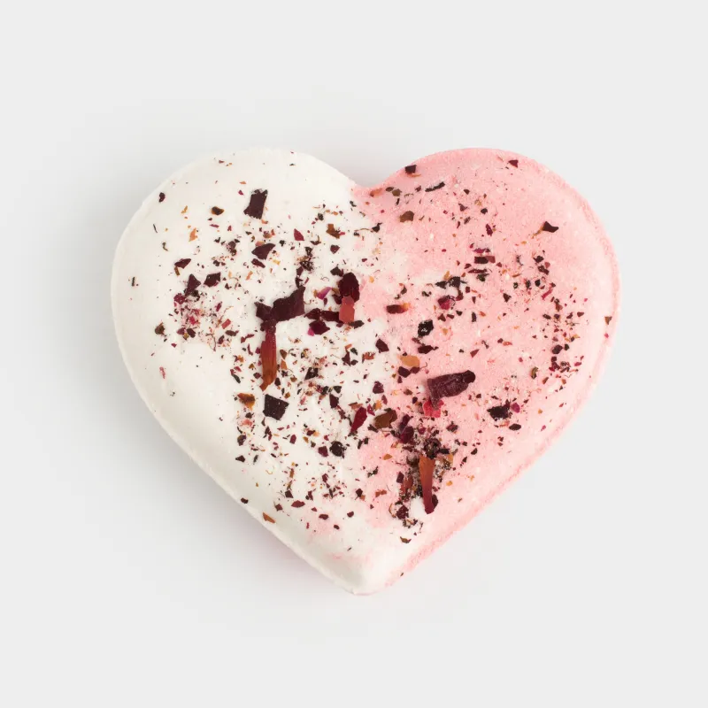 Ваннаға арналған бомба, 130 гр, сүт түстес қызғылт, Жемісті, Раушан, Жүрек, Body spa, image-0