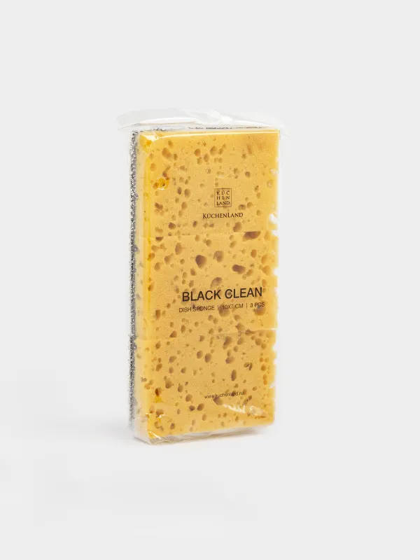 Губка для мытья посуды, 3 шт, Black clean, image-5