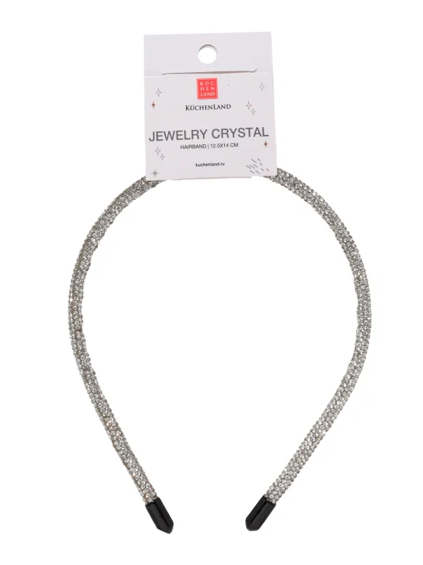 Шаш жиегі, 12х14 см, пластик, күміс, кристалдар,  Jewelry crystal, image-2