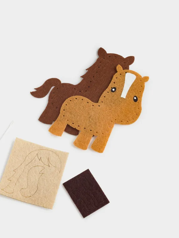 Набор для творчества, 13х15 см, рукоделие, подвеска, фетр/хлопок, Лошадка, Creativity, image-1