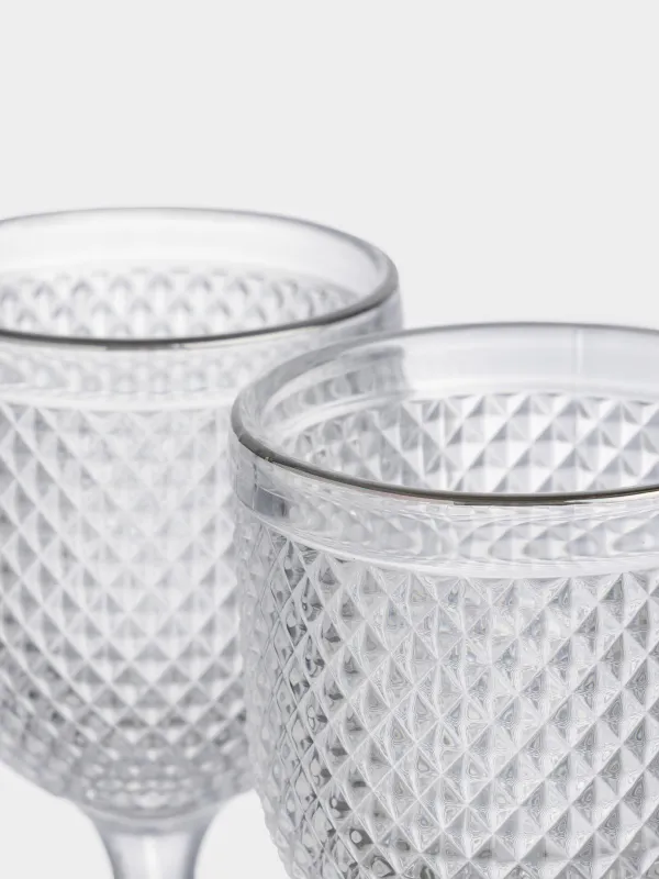 Бокал-кубок для вина, 300 мл, 2 шт, стекло Р, с серебристым кантом, Verona silver, image-2