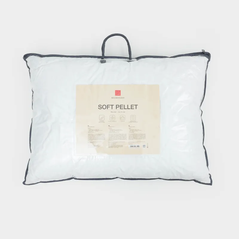 Жастық, 50х70 см, үш камералы, мақта/холофайбер/латекс, Soft pellet, image-5