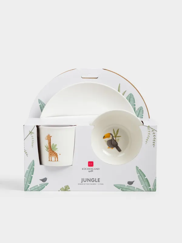 Набор посуды, детский, 1 перс, 3 пр, фарфор N, белый, Сафари, Jungle, image-7