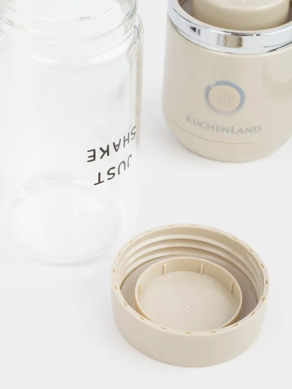 Жеке блендер, 380 мл, 67 Вт, портативті, қайта қуаттандырылады, шыны/пластик, мокко, Handy, image-1