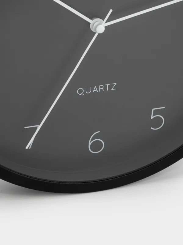 Қабырға сағаты, 25 см, металл/шыны, дөңгелек, қара, Dial, image-4