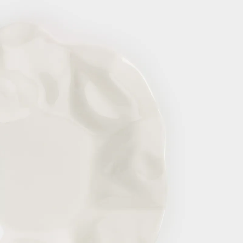 Тіскебасар тәрелкесі, 21 см, фарфор N, сүт түстес, Мыжылған эффект, Crumple, image-2