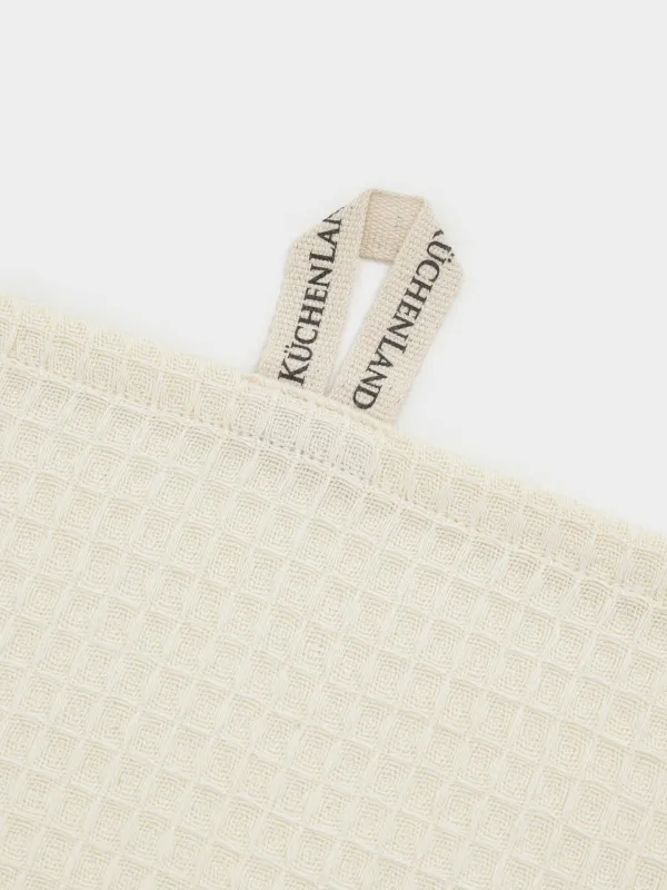 Полотенце кухонное, 40х60 см, хлопок, бежевое, Мимоза, Waffle flower, image-3