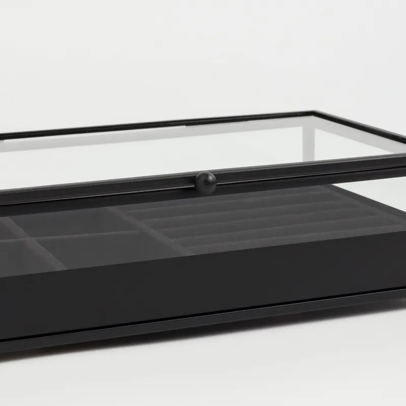 Шкатулка для украшений, 21х13 см, стекло/металл, черная, Collection, image-4