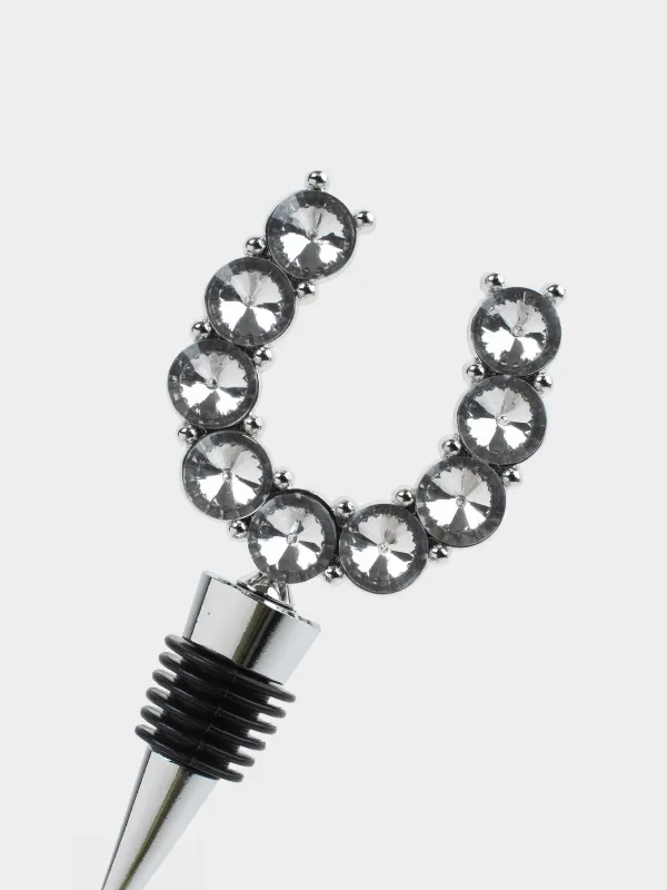 Шарап бөтелкесінің тығыны, 12 см, металл, қара, Таға, Horseshoe, image-4