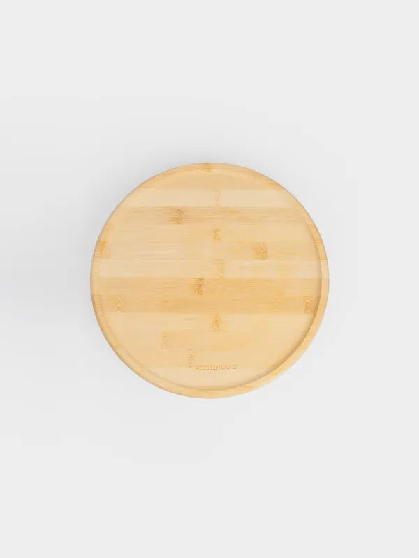 Қақпағы бар тағам, 28x15 см, аяғы бар, бамбук / пластик, дөңгелек, бамбук, image-6