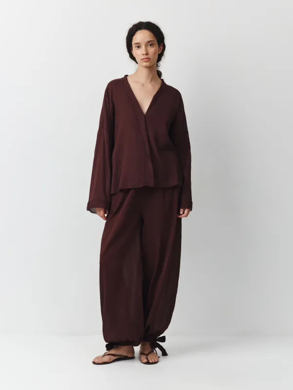 Әйелдер шалбары, өлшемі XS, муслин К, қоңыр, Fermina, image-0