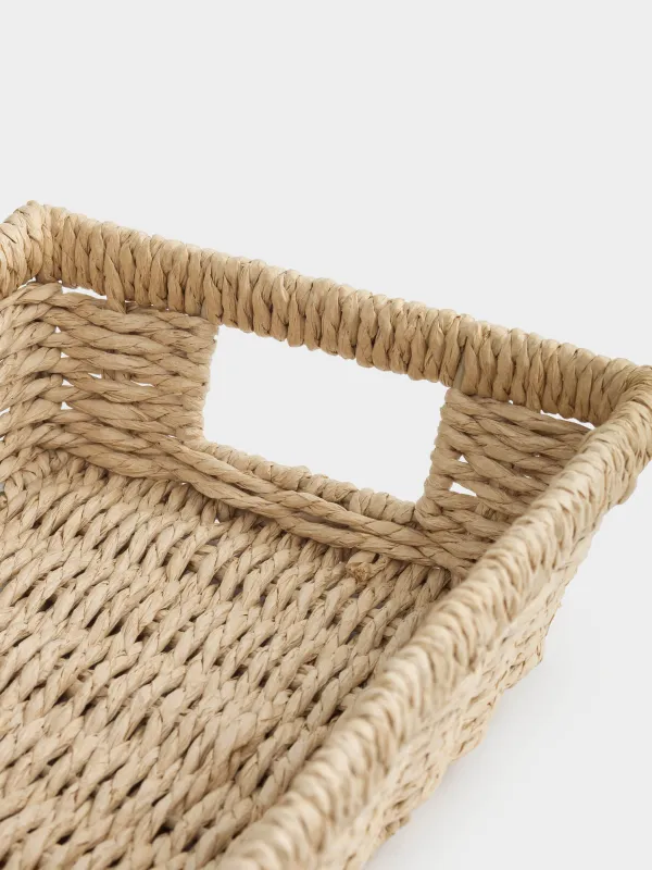 Сақтау себеті, 26х18 см, өрілген, тұтқалары бар, целлюлоза, тікбұрышты, Braided, image-5
