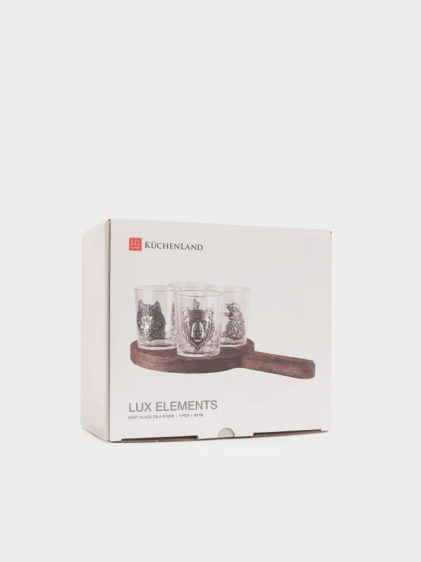 Стопка для водки, 4 шт, на подставке, Lux elements decor, image-5