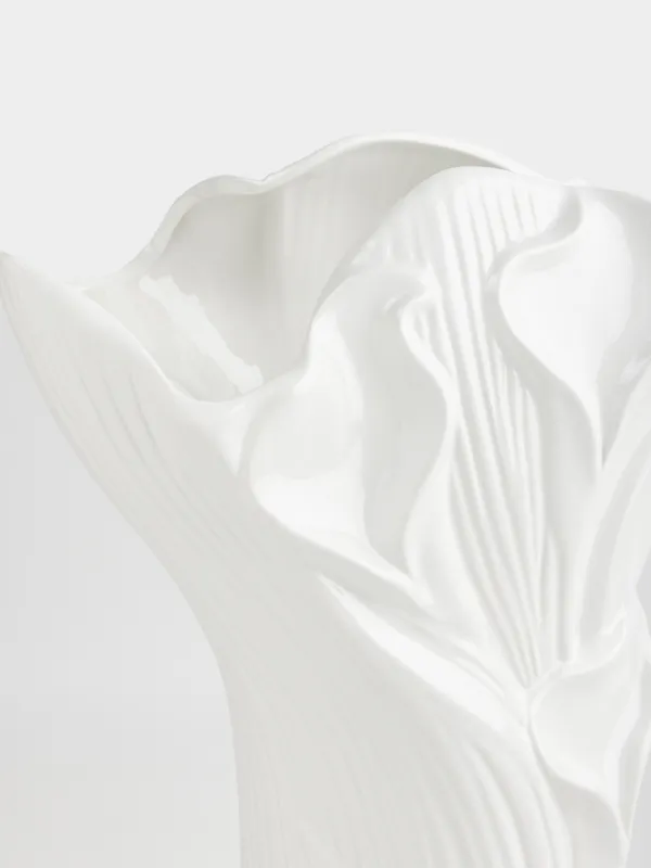 Гүл вазасы, 34 см, сәндік, керамика, ақ, Калла гүлдері, Calla white, image-2