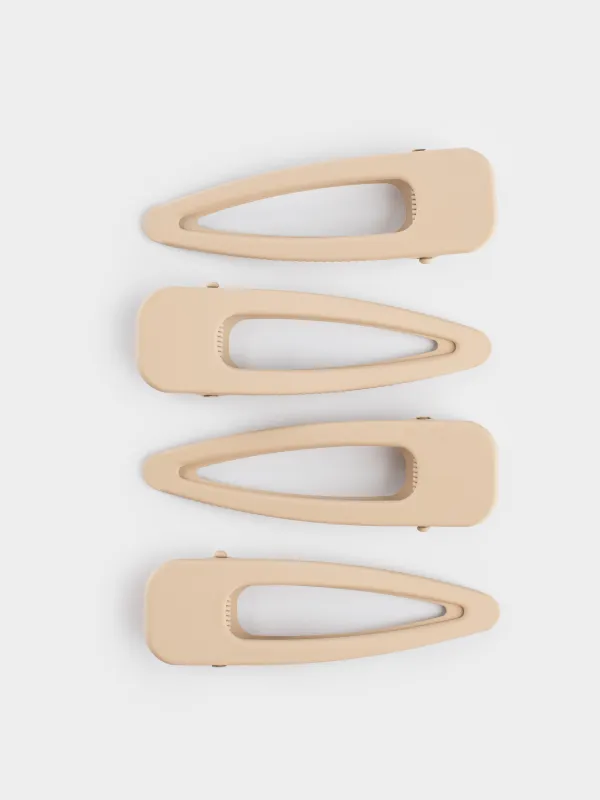 Шаш қыстырғыш, 8 см, 4 дана, металл, сарғылт, Basic, image-2