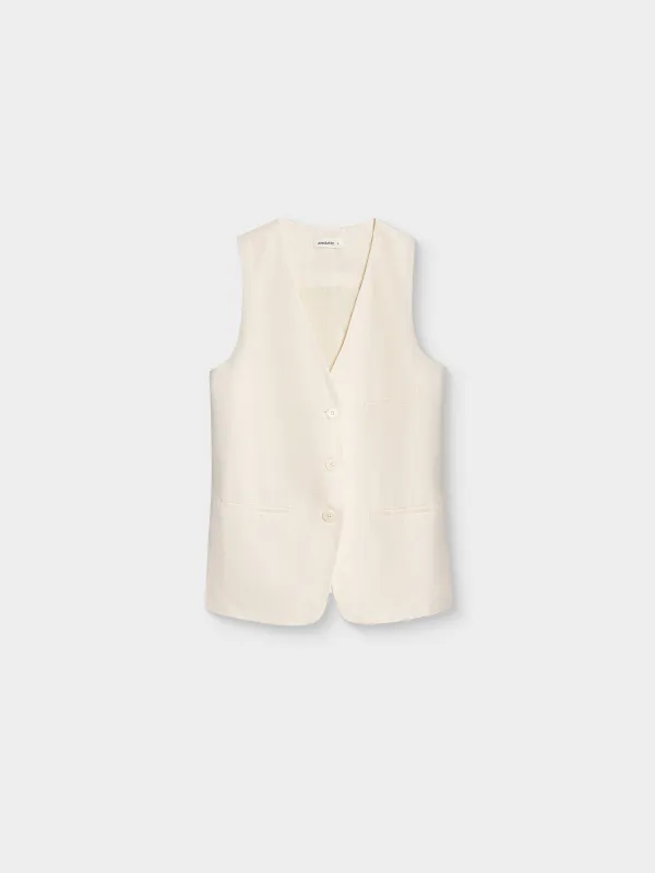 Әйелдер кеудешесі, өлшемі M, бірөңірлі, тенсель/зығыр/мақта ОК, сүт түстес, Louise, image-4