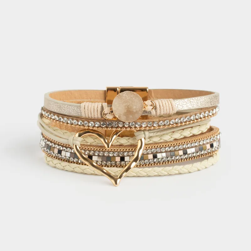 Білезік, 20 см, көп деңгейлі, полиэстер/металл, Jewelry heart