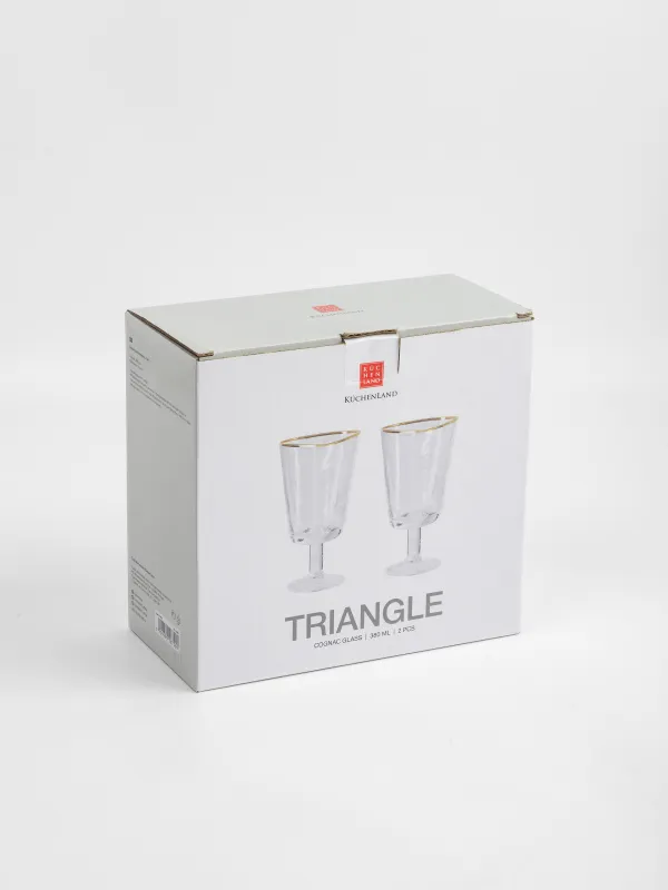 Бокал для коньяка, 380 мл, 2 шт, стекло, золотистый кант, Triangle Gold, image-5