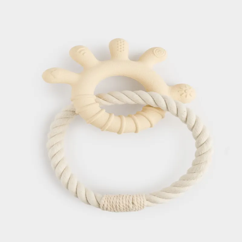 Иттерге арналған ойыншық, 20 см, резеңке/мақта, сарғылт-қоңыр, арқандағы табан, Playful pet