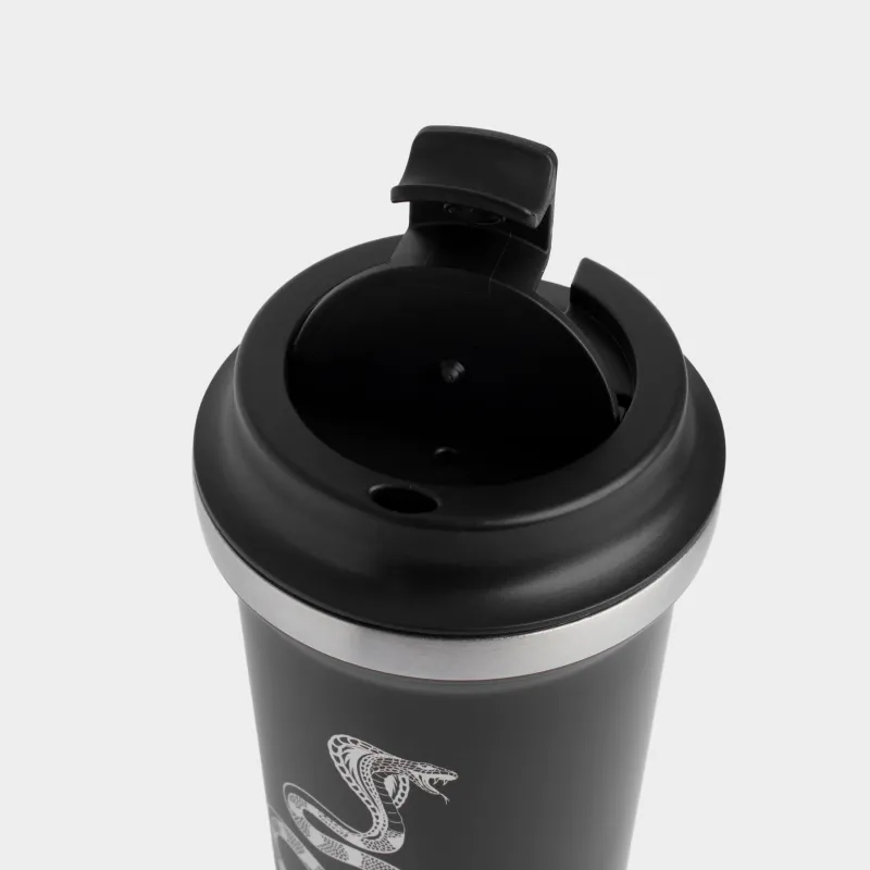 Термо саптыаяқ, 450 мл, болат/пластик, қара, Күміс кобра, Coffee time, image-6