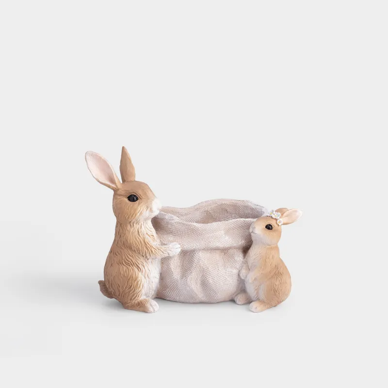 Кәмпит ыдысы, 24х19 см, полирезин, сарғылт-қоңыр, Қояндар, Easter