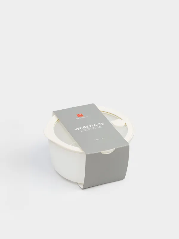 Контейнер, 940 мл, клапаны бар, шыны Т/силикон, дөңгелек, сүт түстес, Verre matte, image-5