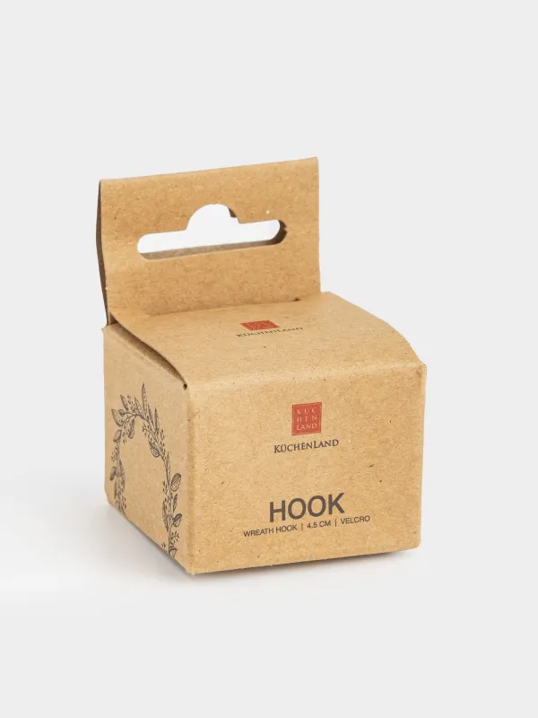 Крючок для венка, 4 см, на липучке, сталь, круглый, серебристый, Hook, image-5