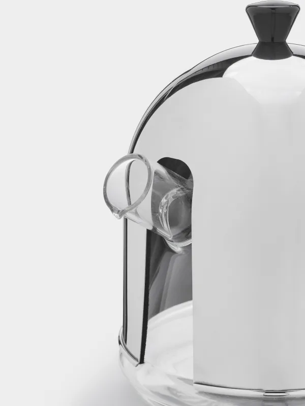 Шайнек, 600 мл, жылытқыш қақпағы бар, шыны Б/болат, қара қалам, Күмбез, Affogato, image-3