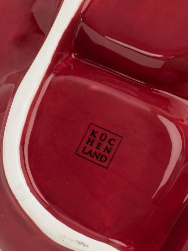 Менажница, 17х19 см, 4 отд, керамика D, бордовая, Гранат, Pomegranate, image-4