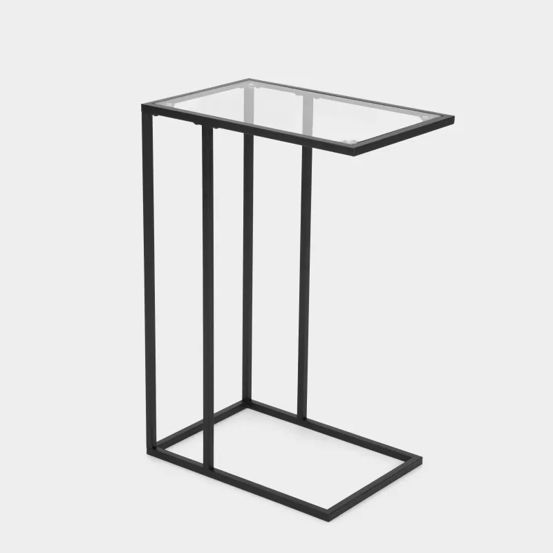 Подставка для подноса, 60 см, металл/стекло, прямоугольная, черная, Black style, image-0