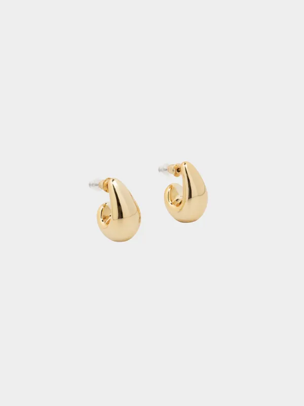 Пусет сырғалары, 2,5 см, 2 дана, CCB пластик, алтын түстес, Тамшылар, Jewelry, image-1
