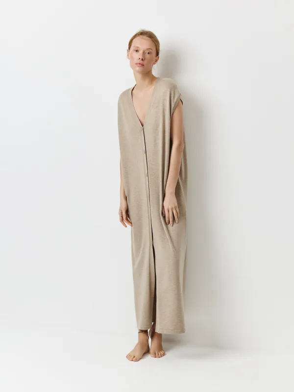 Әйелдер кардиганы, ұзын, өлшемі L, полиамид/полиэстер/акрил К, сарғылт-қоңыр, Agueda, image-2