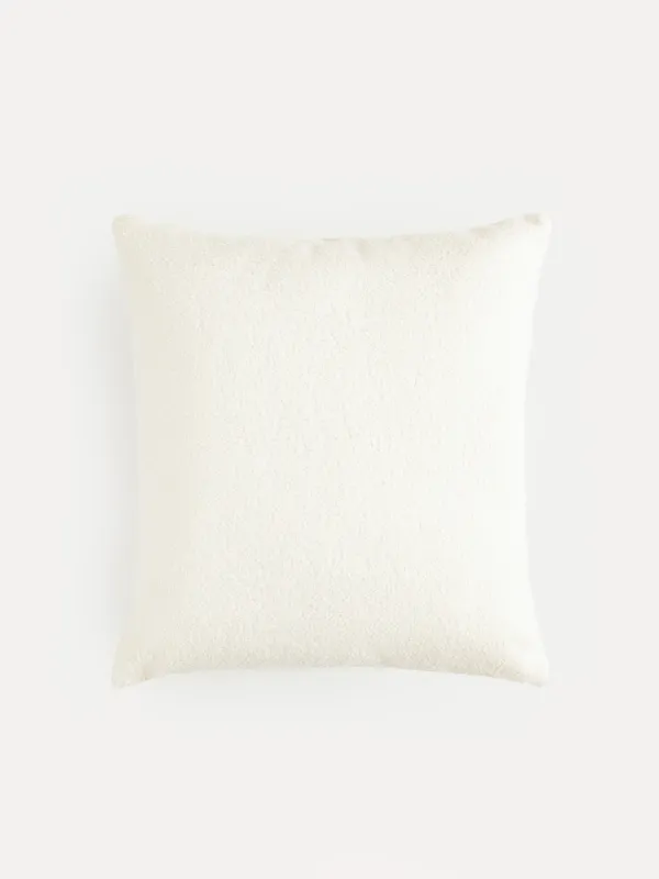 Сәндік жастық, 45х45 см, шерпа, сүт түстес, Қысқы қызықтар, Қарлы үйлер, image-1